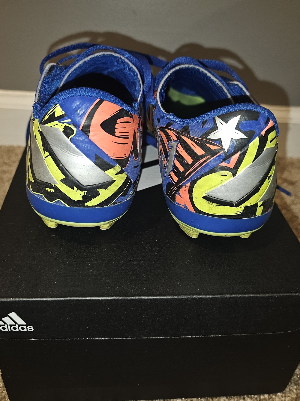 adidas Nemeziz Messi Graphic Soccer Cleats - Blue/Yellow/Coral - Picture 3 of 3